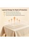 Clear Plastic Tablecloth, for Rectangle Dining Table, Table Coth Waterproof Cover PVC Protector Oil- - 6