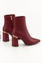 Women's Burgundy Boots with Thick Heel, Soft Leather, 8.5 cm, Elegant Design