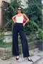 Oversized original cut velcro high-waisted palazzo pants - 4