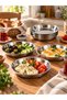Set of 6 Anadol Stainless Steel Plates, 21.3 cm, Grade 430, Round Serving Plates - 4