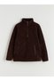 TWO MT SHOP QUALITY LCW EVERYDAY Brown Mock Neck Women's Fleece Sweatshirt - 5