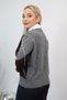 Gray Plaid Shirt-Detail Knit Sweater - 2