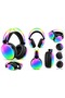 Wireless Bluetooth Headphones with RGB LED Lights, Over-Ear Cushioned Ear Cups and Built-In Controls – Black - 2