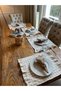 Stain Resistant, Water-Repellent Beige Gingham Ruffled Placemats, Set of 4 - 5
