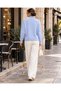 Plus size button-accessory zip-up knit cardigan - blue - 6
