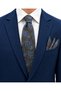 Brown Blue Shawl Pattern Tie Handkerchief Set