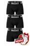 Premium Men's Boxer 3-Pack – Cotton-Stretch Fabric, Elastic Waistband, Non-Riding Black Boxers