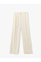 Women's Viscose Linen-Blend Pleated Wide-Leg Pants with Pockets