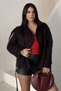 Women's Short Melton Coat with Belted Mock Neck, Stand-Up Collar, and Buttons - Plaid Trench Coat Jacket - 6