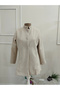 Women's Long-Sleeve Collared Button-Front Imported Melton Lined Coat - 4