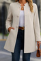 Women's Long-Sleeve Collared Button-Front Imported Melton Lined Coat - 3