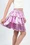 Girls' Metallic Shimmering 3-Layer Ruffled Skirt with Elastic Waistband — Dusty Rose - 4