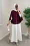 Shepherd-Stitched Pocketed Melton Poncho - Plum - 3