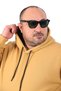 Plus Size Men's Basic Hooded Sweatshirt in taupe color 11700 - 2