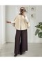 Shepherd-Stitched Pocketed Melton Poncho - Beige - 6