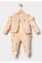 Baby Girl Newborn Jumpsuit with Plush Vest - 3