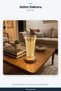 ®   Open Cylindrical Crystal Drop Model Led Table Lamp – Gold Base, Texture - 2