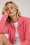 Pink Soft Textured Mock Neck Knitwear Cardigan - 2
