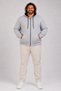 Large Size Unisex Hooded 3Ip Sweat 11701 Gray Melange