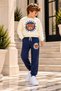 Boys' Three-Thread Brushed Inside Teddy Bear Print Sweatsuit Set (Ages 3–10) - 3