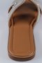 Women's Beige Shiny Chain with Crystal Stone Embellishments, Genuine Leather, Comfortable Casual H-Style Slippers - 8