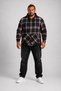 Kangaroo Pocket Flannel Shirt Stripe 22209 BLACK