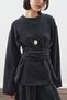 Soft Textured Modal Tie-Up Sweatshirt Anthracite - 6