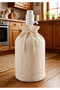 Raw, Natural Fabric, True to Size Water Jug Cover, Dust and Light Protective, Ruched, Vintage Style - 2