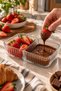 Single-Pane Glass Divided Breakfast and Serving Bowl | For Jam, Olives, Cheese, and Appetizers - 4