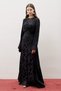 Jacquard Satin Evening Dress Black - 5