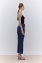 Satin Straight Leg Pants Navy Blue - 4
