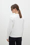 Long Sleeve Fit Cotton Tshirt Ecru - 4