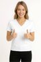 WOMEN'S Set-In V-Neck Slit-Collar Detail T-Shirt, Jersey-Modal Fabric - 5