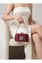 Burgundy Stone-Embellished Satin Clutch Bag with Silver Accents and Chain Strap for Women—Wedding and Engagement