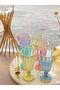 6-Pack Flute-Shaped Glass, Colored, Gold-Rimmed Coffee-Sized Water Glass, Goblet, Cup, 75 ml - 7