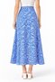 Blue Women's A-Line Midi Woven Skirt with Floral Print - Viscose - 5