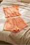 Organic Cotton Muslin Tie-Detail Ruffled Shorts 2-Piece Top and Bottom Set Pajama Set - 3