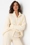 Ecru Mock Neck Button Knit Sweater - 2