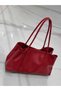 Women's Red Large-Size, Spacious, Soft-Textured Shoulder Bag and Crossbody Bag - 3