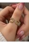 Adjustable Double-Curved Women's Ring with a Steel-Like Finish and Chic Design Featuring Zircon Stone Embellishment - 4