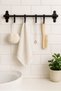 UGAR || 50 cm Black 6-Hook (FULL METAL) Kitchen and Bathroom Towel, Mug, Cup, and Spoon Holder; Matte Black Metal Kitchen Rack; Wall-Mounted Multipurpose Mug and Cup Holder; Hooked Kitchen Organizer - 5