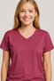 WOMEN'S Set-In V-Neck Slit-Collar Detail T-Shirt, Jersey-Modal Fabric - 2