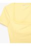 Slim Fit U-Neck Short-Sleeve Cropped Sports T-Shirt - 3