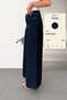 Women's Denim Blue Raw Denim Extra Wide Leg High Waist 100% Cotton Jean Denim Pants Angel-2062 - 5
