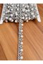 Decorative Ornament Strip, Plastic Stone Strip with a Shiny Crystal Look 1 Meter Silver -It Has the Feature of Being Able to Be Sewn. It Can Be Used in Many Areas Such as Clothing, Accessories, Shoes, Bags, or Home Textiles.