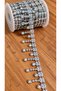 Decorative Ornament Strip, Plastic Stone Strip with a Shiny Crystal Look 1 Meter Silver -It Has the Feature of Being Able to Be Sewn. It Can Be Used in Many Areas Such as Clothing, Accessories, Shoes, Bags, or Home Textiles. - 2