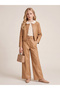 Girl's High Waist Wide Leg Leather Trousers - 2