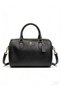 Women Vintage Monogram Mini Boston Handbag Top Handle Satchel Crossbody Bag with Extra Adjustable Shoulder Strap - 2