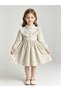 Beige Floral Print Mock Neck Dress - 2