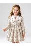 Beige Floral Print Peter Pan Collar Dress